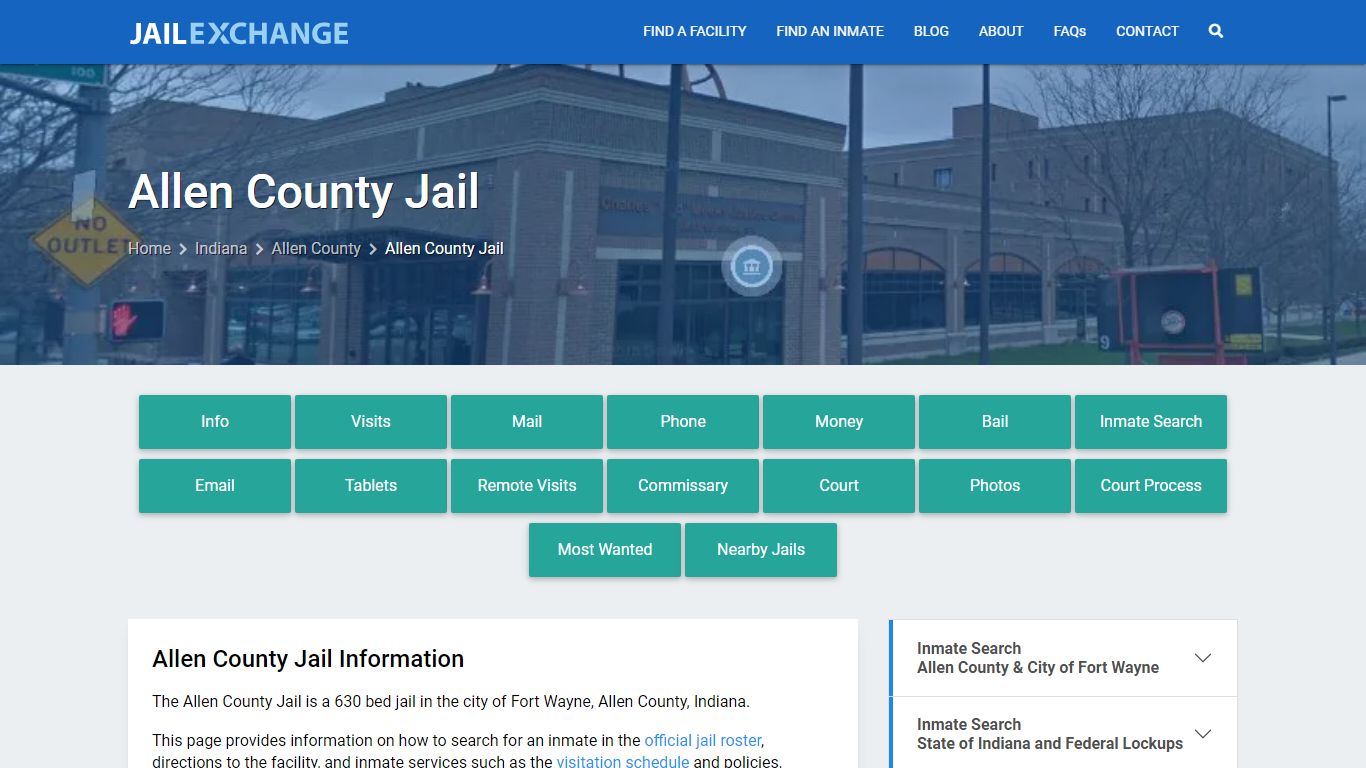 Allen County Jail, IN Inmate Search, Information